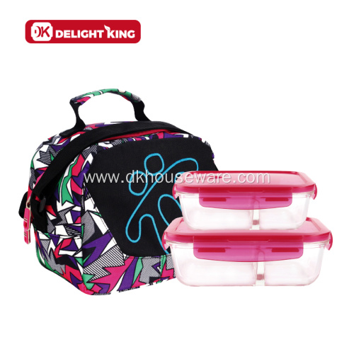 Glass Bento Food Container Lunch Box Insulated Bag